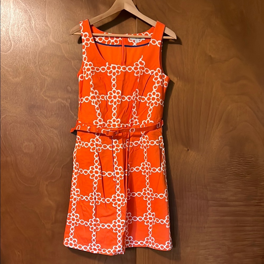 Orange Boden belted dress US 8 NWOT